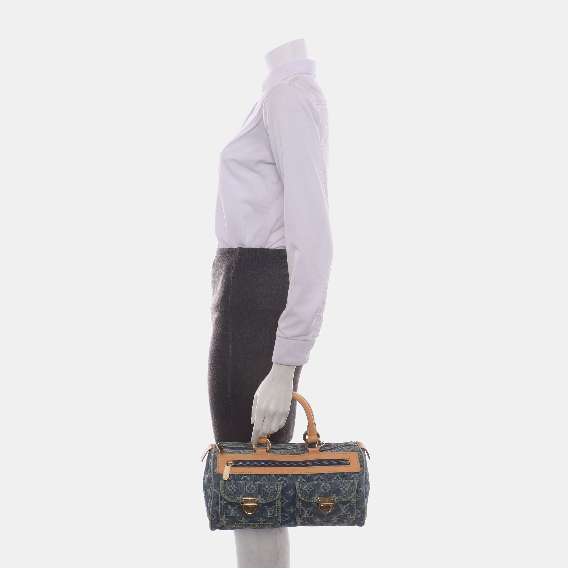 Louis Vuitton Denim Neo Speedy Boston Bag In Good Condition In AUBERVILLIERS, FR