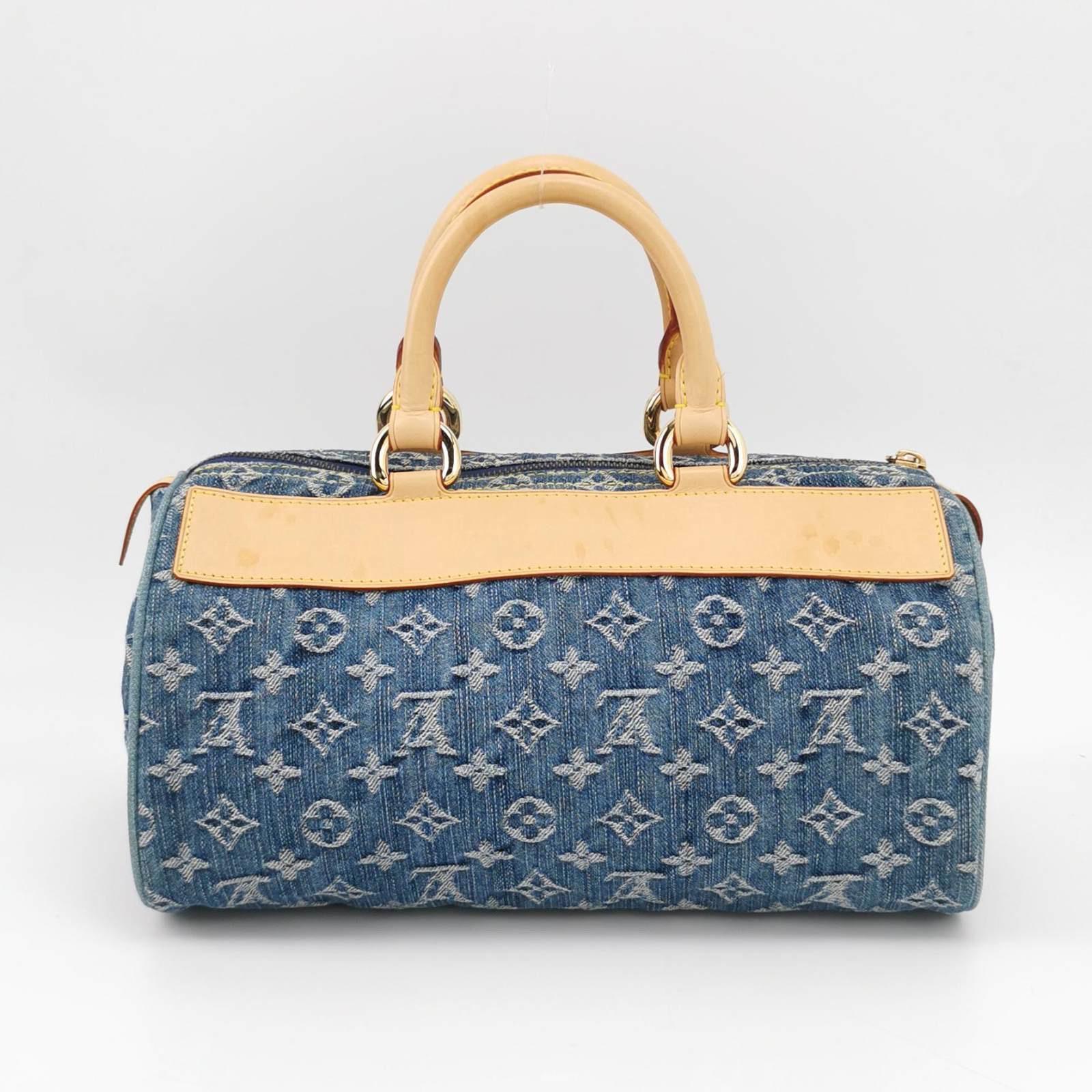 Women's or Men's Louis Vuitton Denim Neo Speedy Boston Bag For Sale
