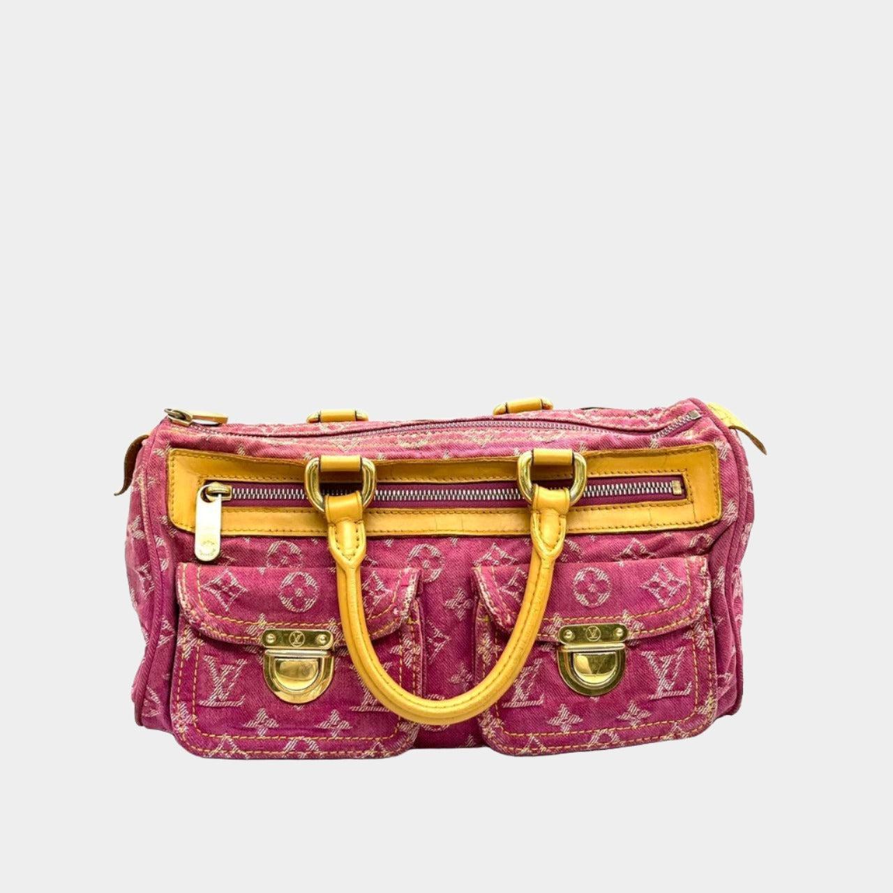 Louis Vuitton Denim Neo Speedy Boston Bag Pink 11