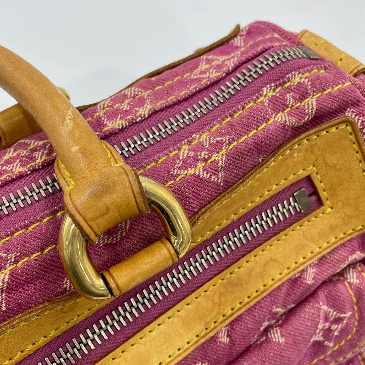 Louis Vuitton Denim Neo Speedy Boston Bag Pink 15