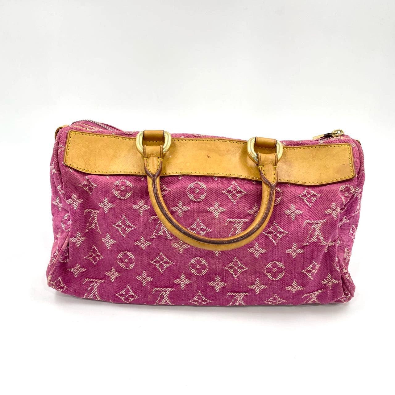 Louis Vuitton Denim Neo Speedy Boston Bag Pink In Fair Condition In AUBERVILLIERS, FR