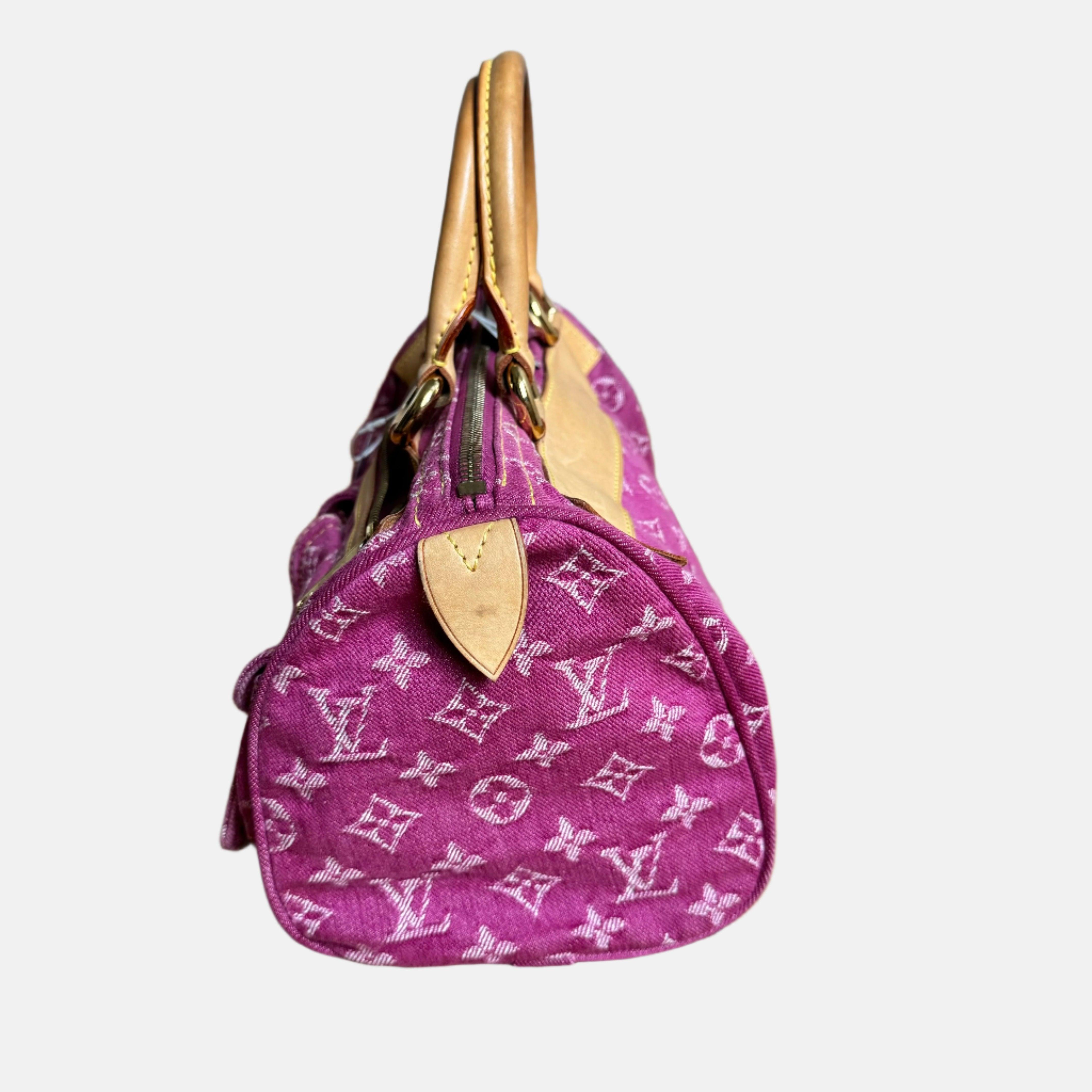 Women's Louis Vuitton Denim Neo Speedy Boston Bag Pink