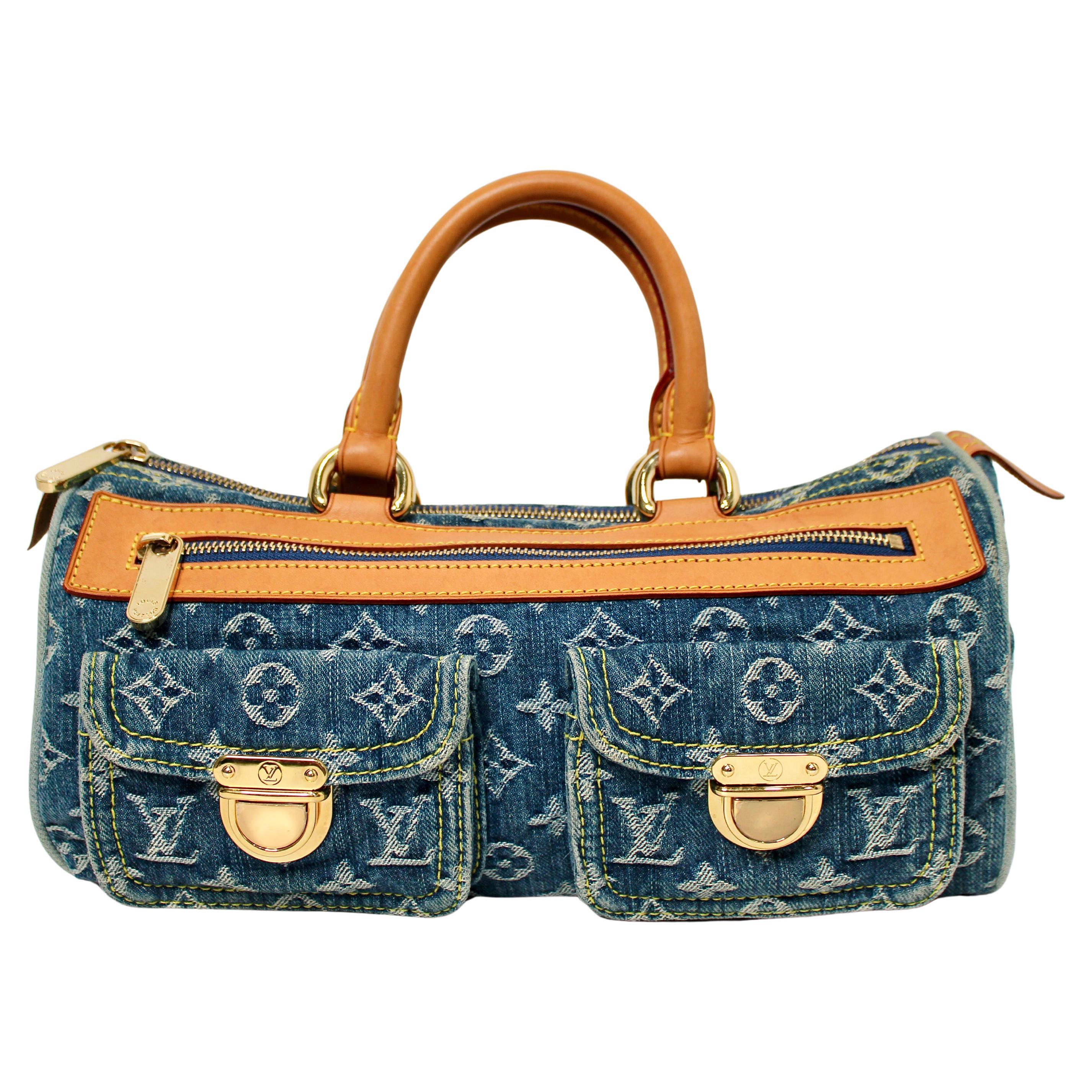 Louis Vuitton Denim Neo Speedy Handbag circa Y2K