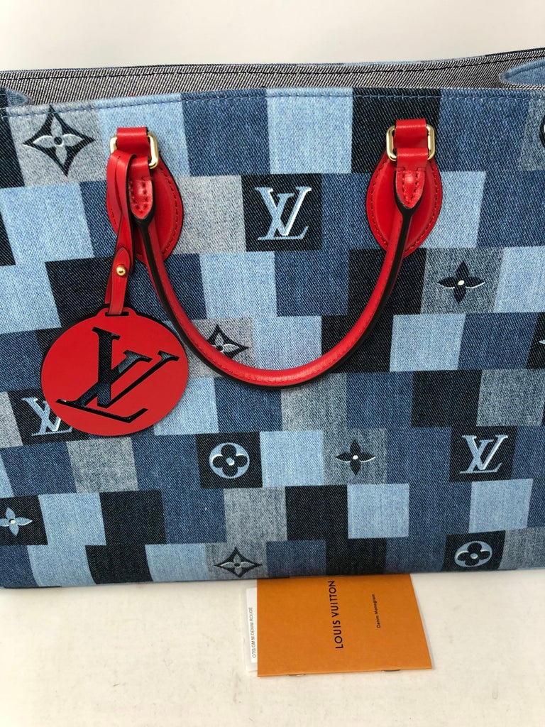 Louis Vuitton ONTHEGO GM Tote Shoulder Bag M44992 Denim Blue