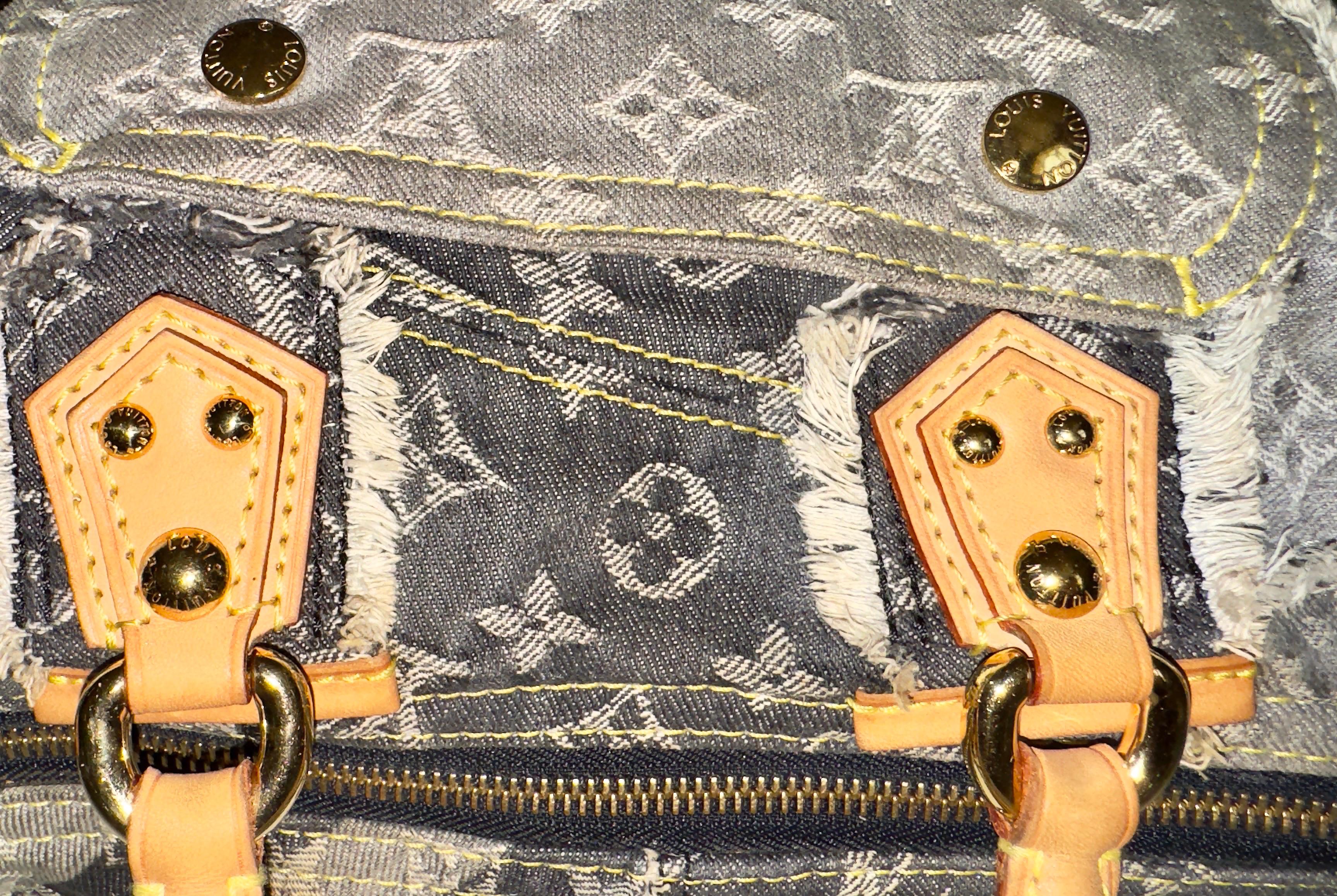 LOUIS VUITTON Denim Patchwork Jeans Speedy 30 Bag by Marc Jacobs 2007 6