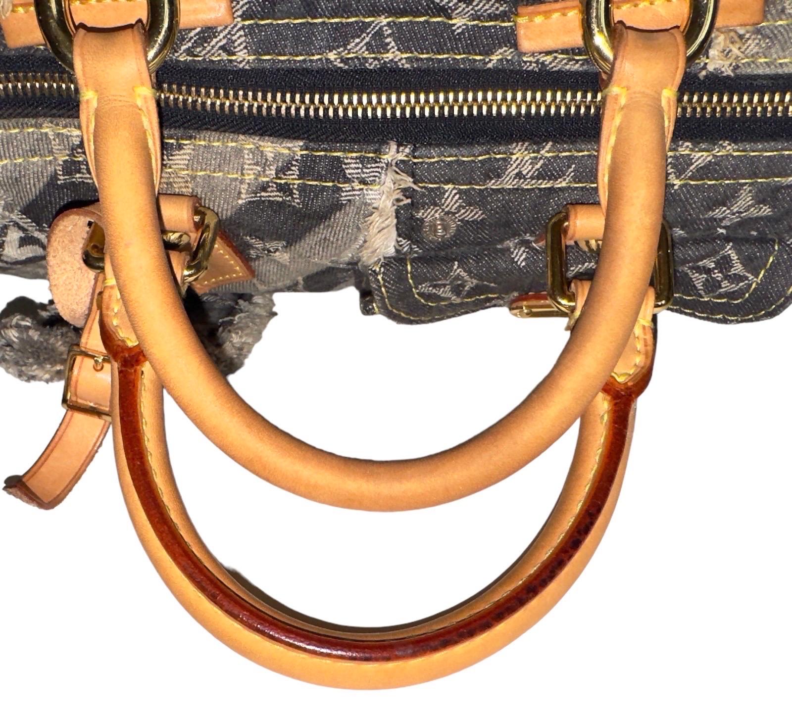 LOUIS VUITTON Denim Patchwork Jeans Speedy 30 Bag by Marc Jacobs 2007 8
