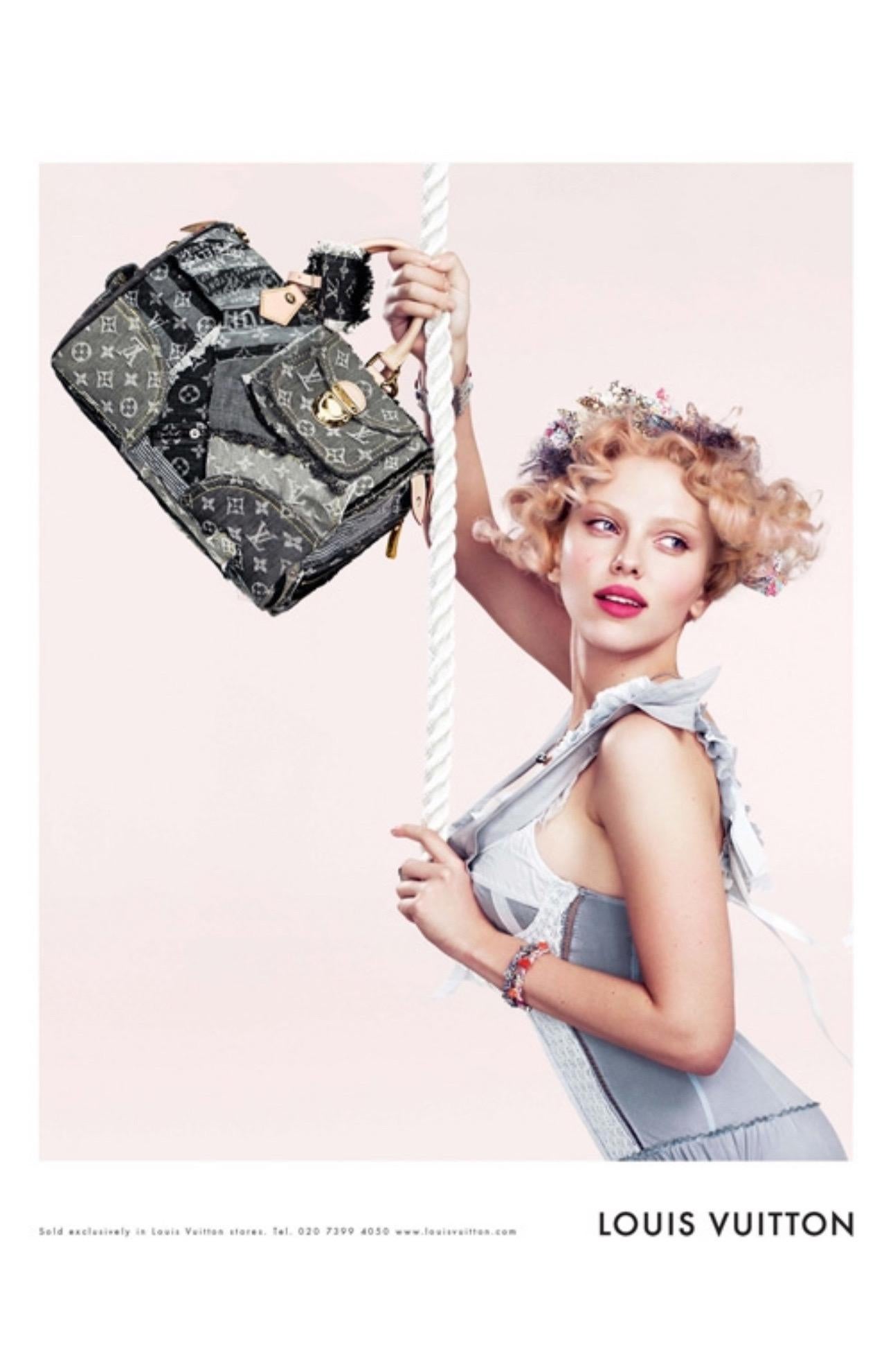 LOUIS VUITTON Denim Patchwork Jeans Speedy 30 Bag by Marc Jacobs 2007 10