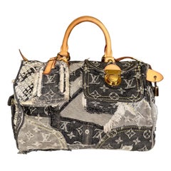 LOUIS VUITTON Denim Patchwork Jeans Speedy 30 Bag by Marc Jacobs 2007 