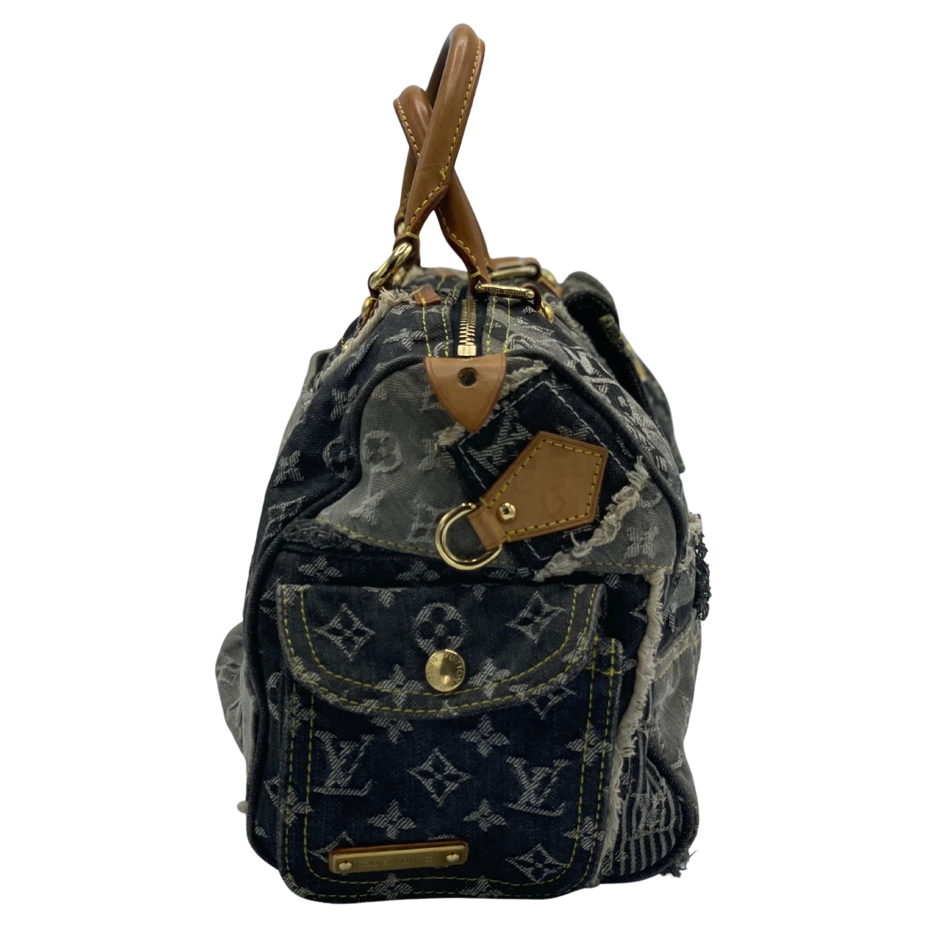 Louis Vuitton Denim Patchwork Speedy For Sale 3