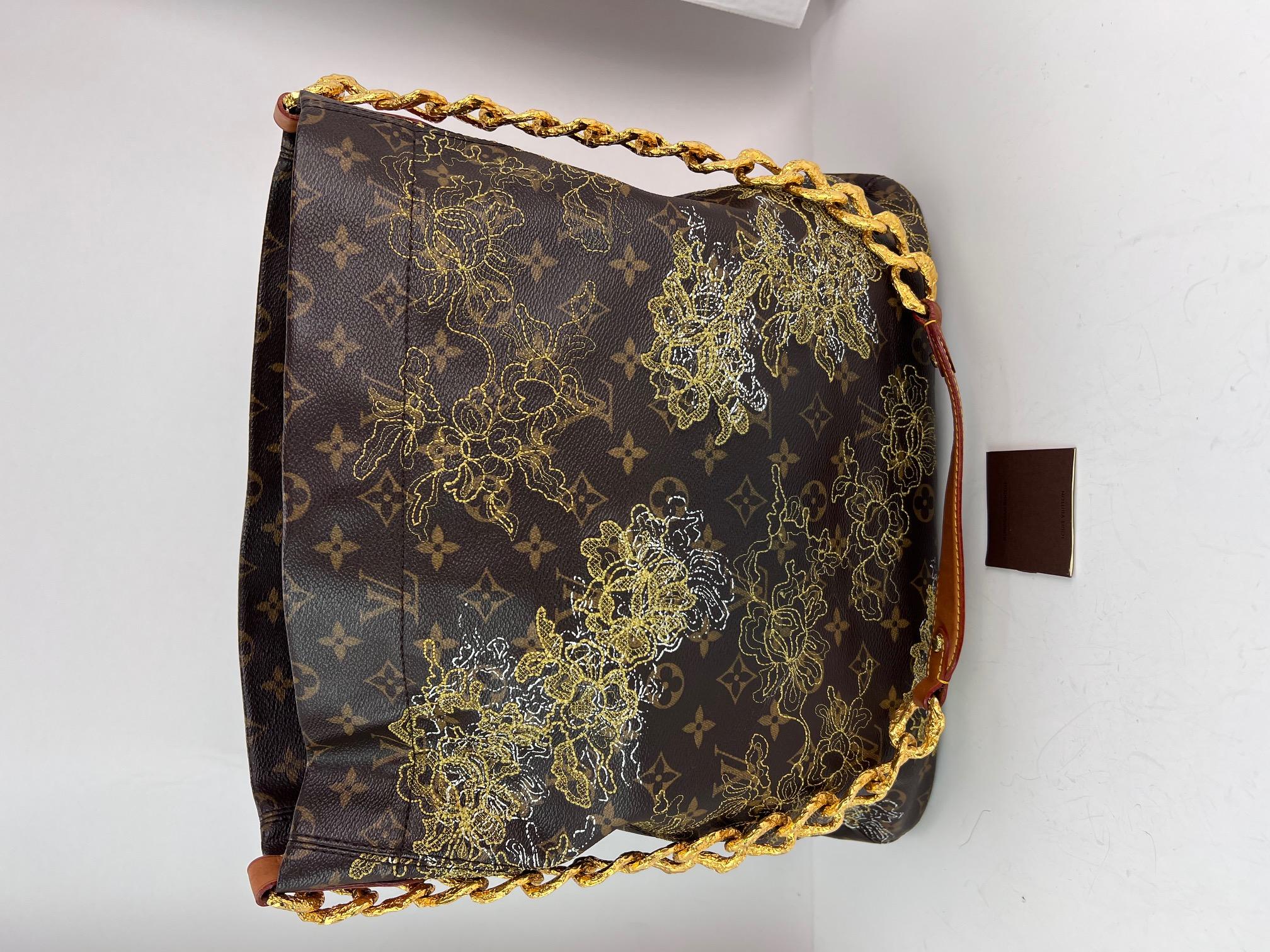 Louis Vuitton Dentelle Fersen Gold Monogram Tote Bag For Sale 7