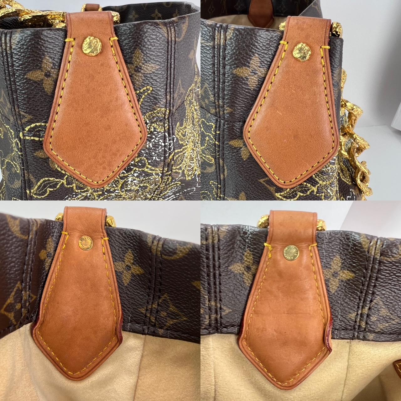 Black Louis Vuitton Dentelle Fersen Gold Monogram Tote Bag For Sale