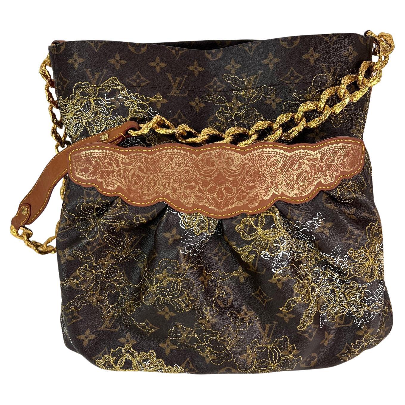 Louis Vuitton Dentelle Fersen Gold Monogram Tote Bag For Sale
