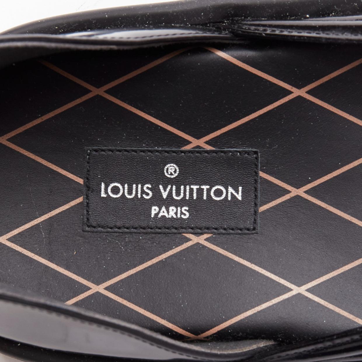 LOUIS VUITTON Desert Dream black leather geta thong sandals EU38 For Sale 4