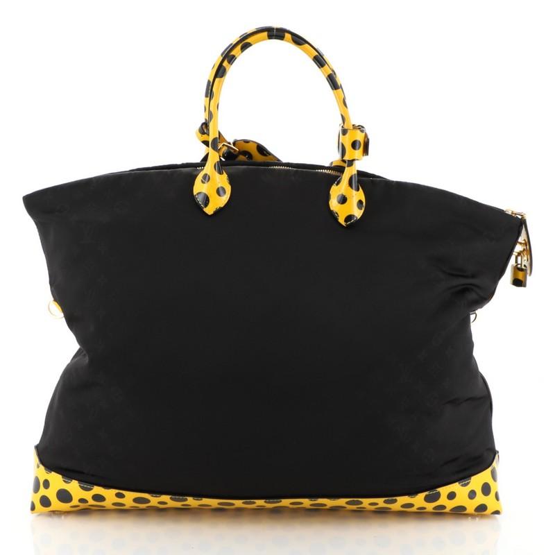 Black Louis Vuitton Desire Lockit Bag Kusama Infinity Dots Monogram Nylon GM 