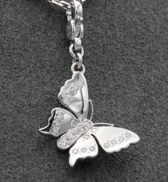 Louis Vuitton Diamond 18 Karat White Gold Butterfly Charm