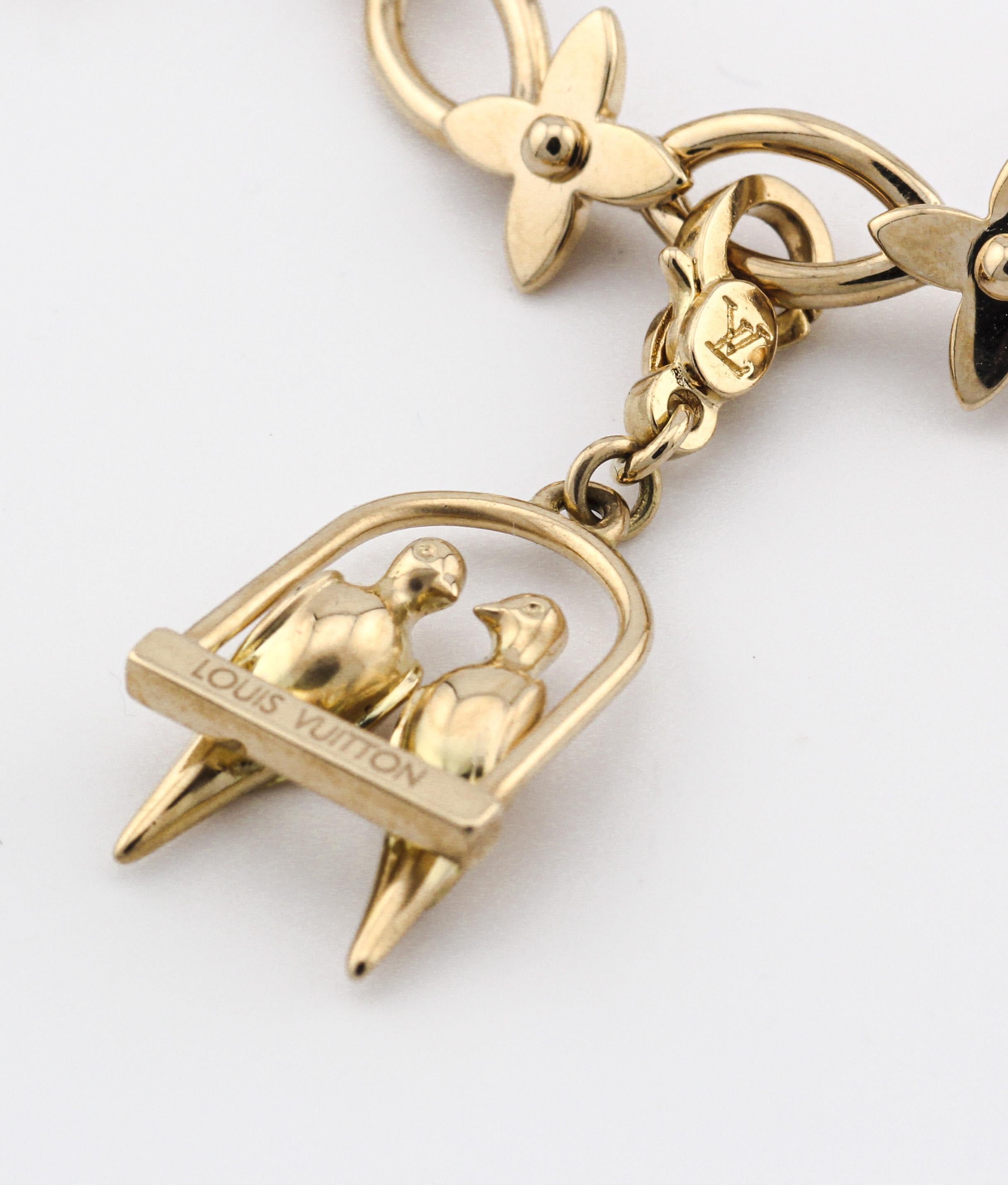 Louis Vuitton Diamond Amethyst 18K Yellow Gold Charm Bracelet For Sale 3