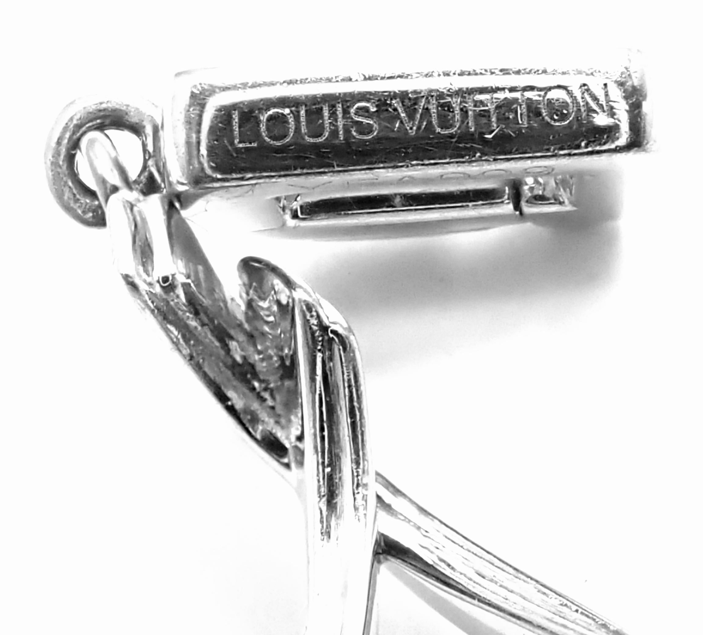 Louis Vuitton Diamond Ballet Shoes White Gold Charm Pendant 3