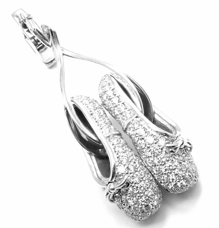 Louis Vuitton Diamond Ballet Shoes White Gold Charm Pendant For Sale at  1stDibs