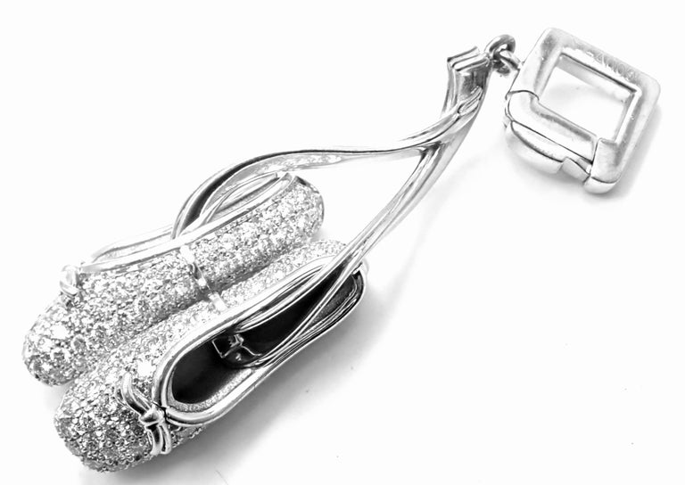 Louis Vuitton Diamond Ballet Shoes White Gold Charm Pendant For Sale at  1stDibs