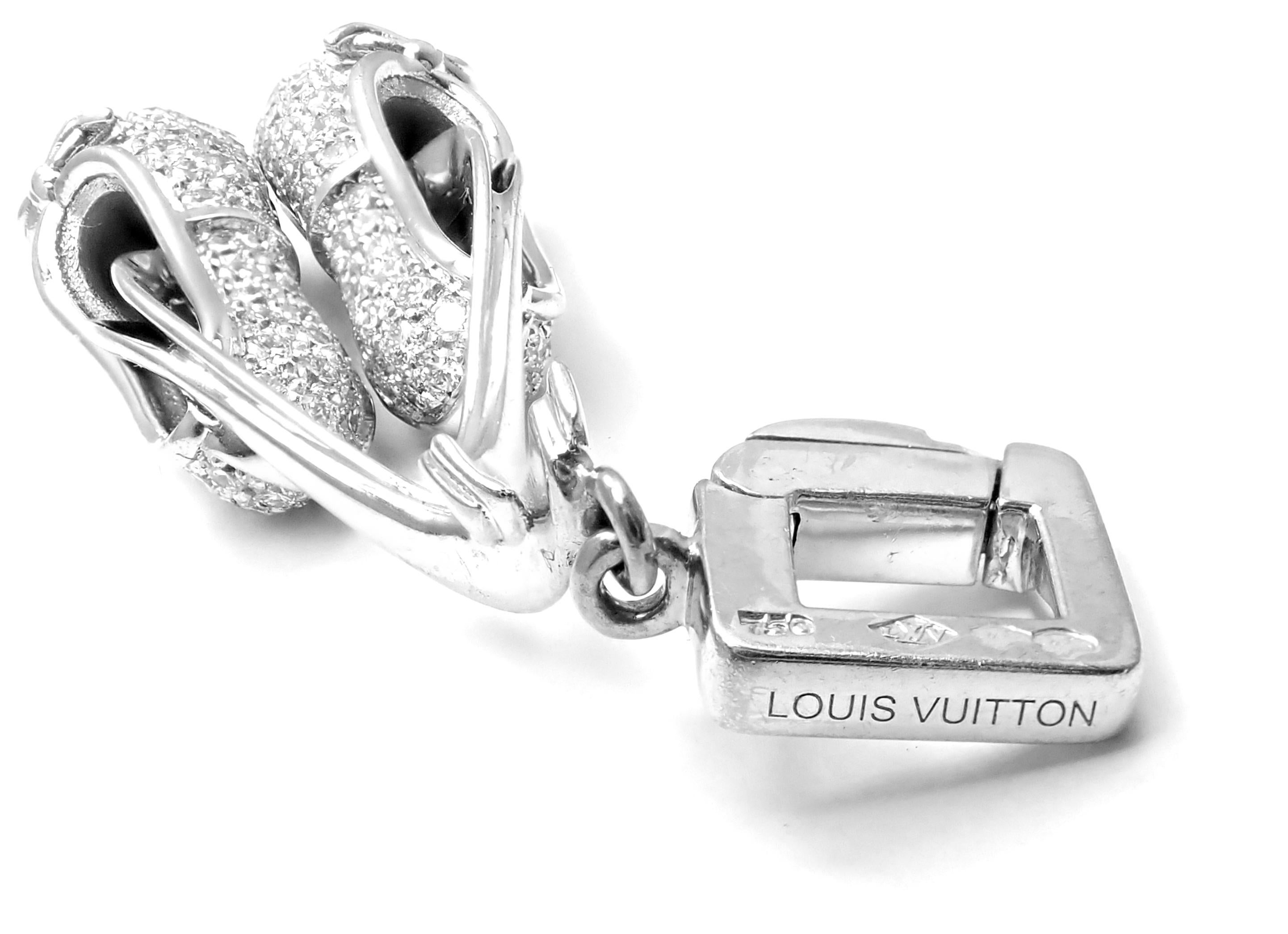 Louis Vuitton Diamond Ballet Shoes White Gold Charm Pendant 1
