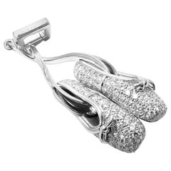 Louis Vuitton Diamond Ballet Shoes White Gold Charm Pendant