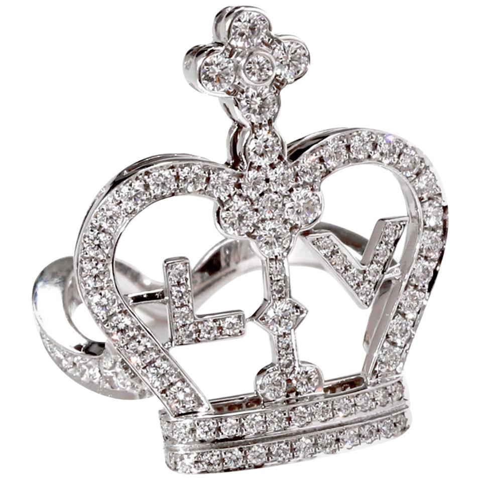 Bague couronne en or à diamants Louis Vuitton