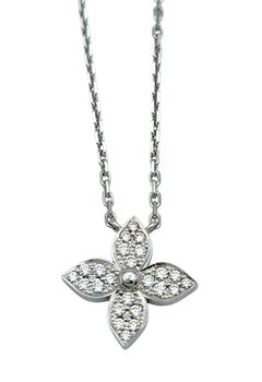 Louis Vuitton Diamond Idylle Star Blossom Pendant Necklace 18 Karat White Gold