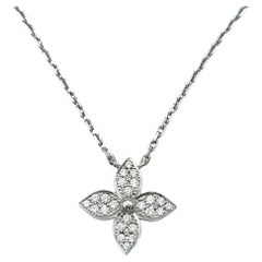Louis Vuitton Diamond Idylle Star Blossom Pendant Necklace 18 Karat White Gold