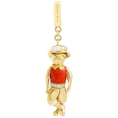 Louis Vuitton Diamond Lacquer Yellow Gold 18 Karat Boy Pendant Charm