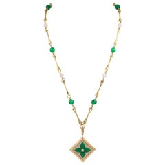 Louis Vuitton Diamond, Malachite, Pearl and Quartz Long Necklace