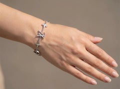 Louis Vuitton Diamond Monogram 18k White Gold Tennis Bracelet