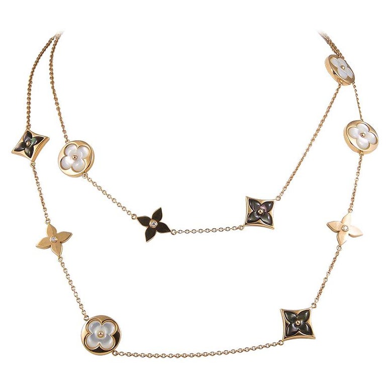Louis Vuitton Diamond, Mother of Pearl Long Necklace For Sale at 1stdibs