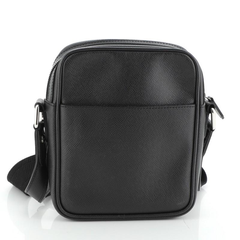 Black Louis Vuitton  Dimitri Messenger Bag Taiga Leather Small