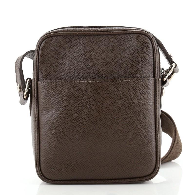 Black Louis Vuitton Dimitri Messenger Bag Taiga Leather Small
