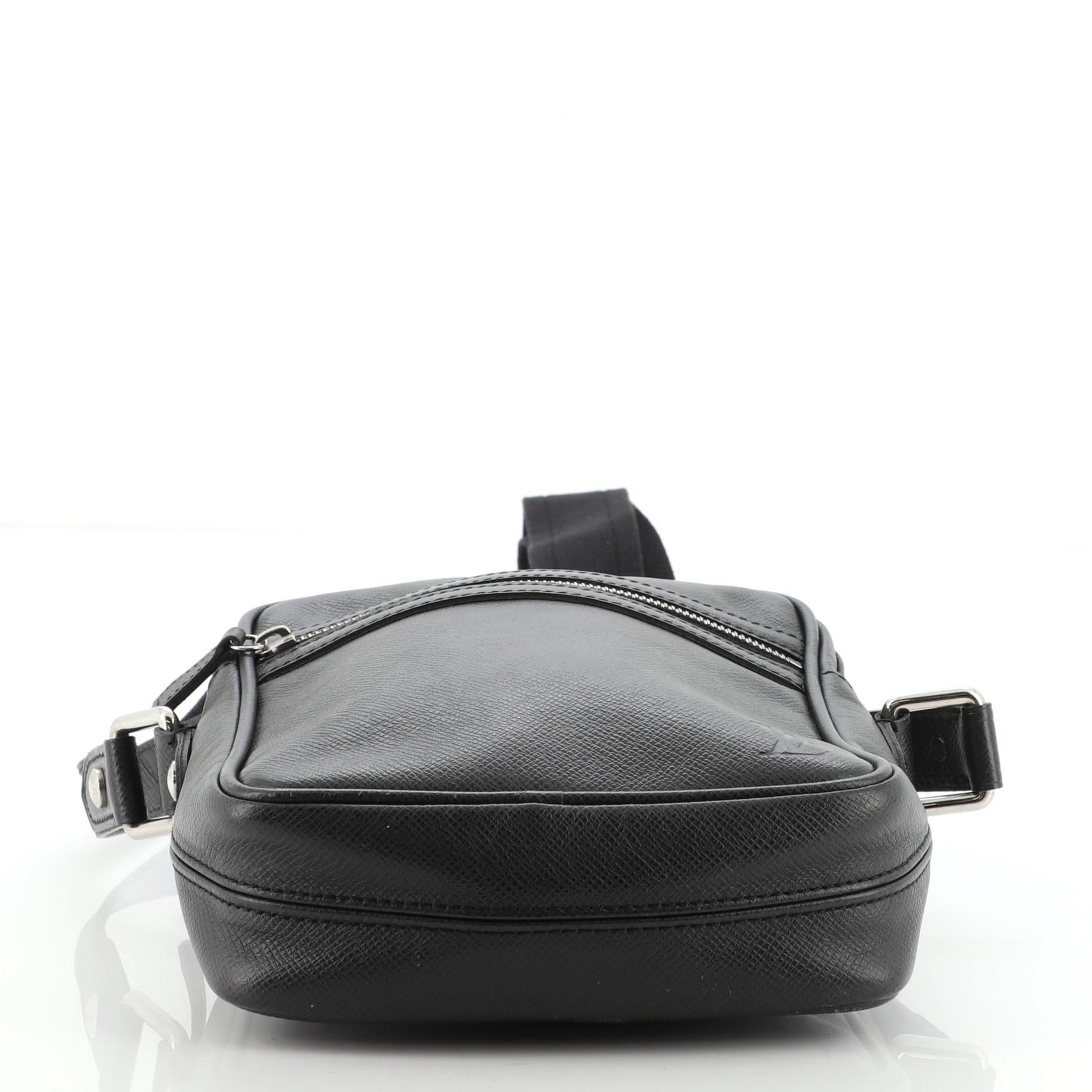 Black Louis Vuitton Dimitri Messenger Bag Taiga Leather Small