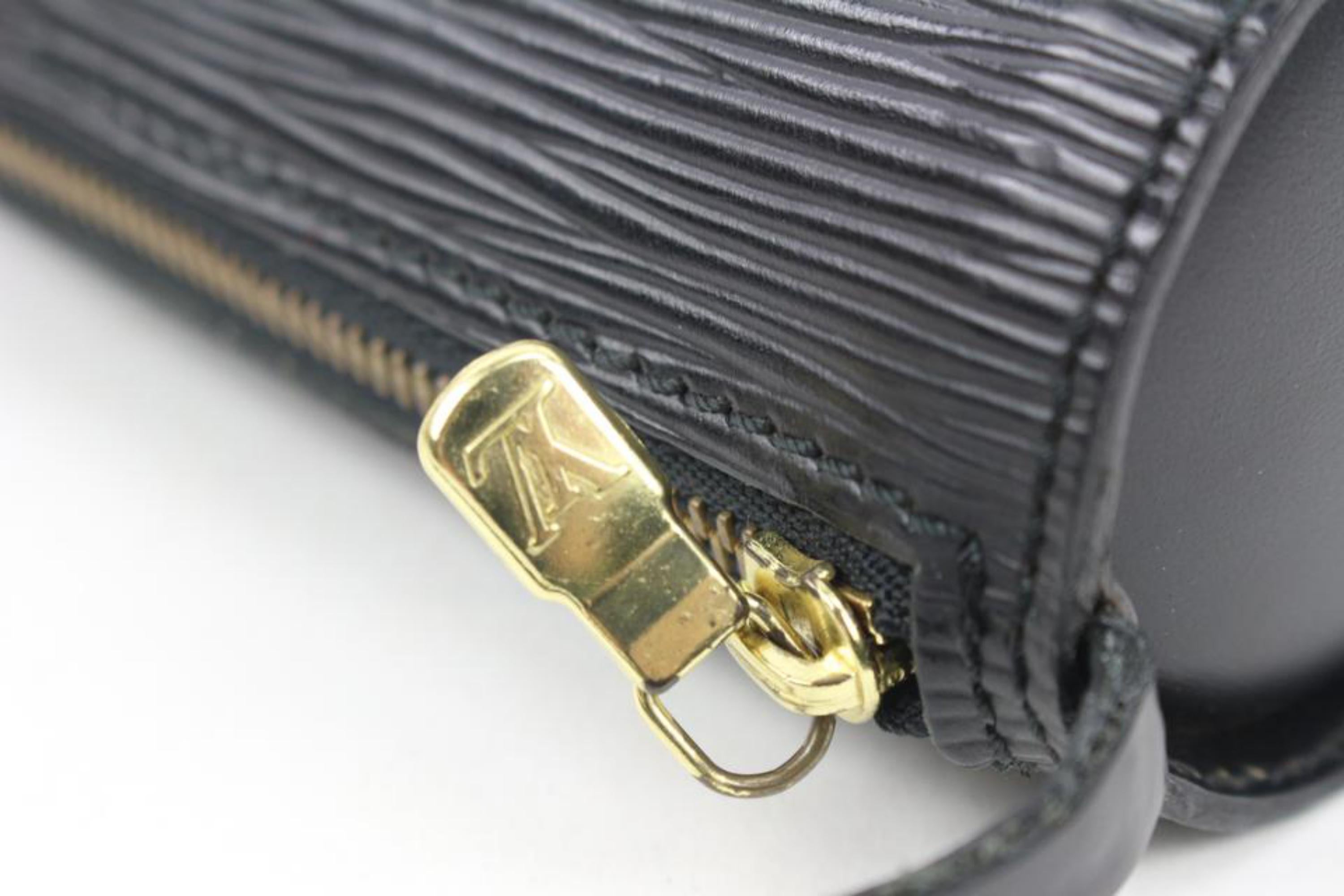 Louis Vuitton Discontinued Black Epi Leather Mini Papillon Pochette Wristlet 125 4