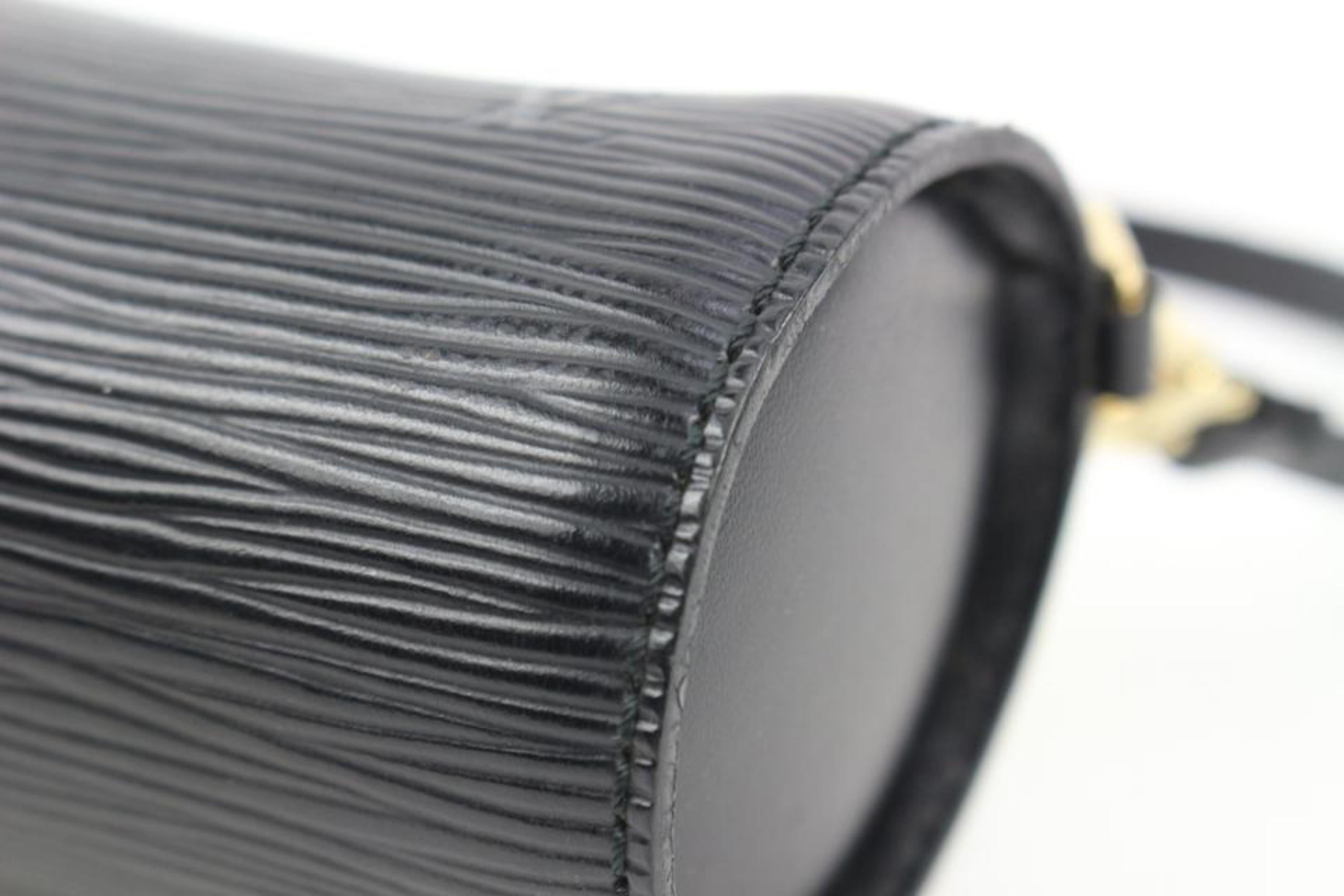 Louis Vuitton Discontinued Black Epi Leather Mini Papillon Pochette Wristlet 125 5