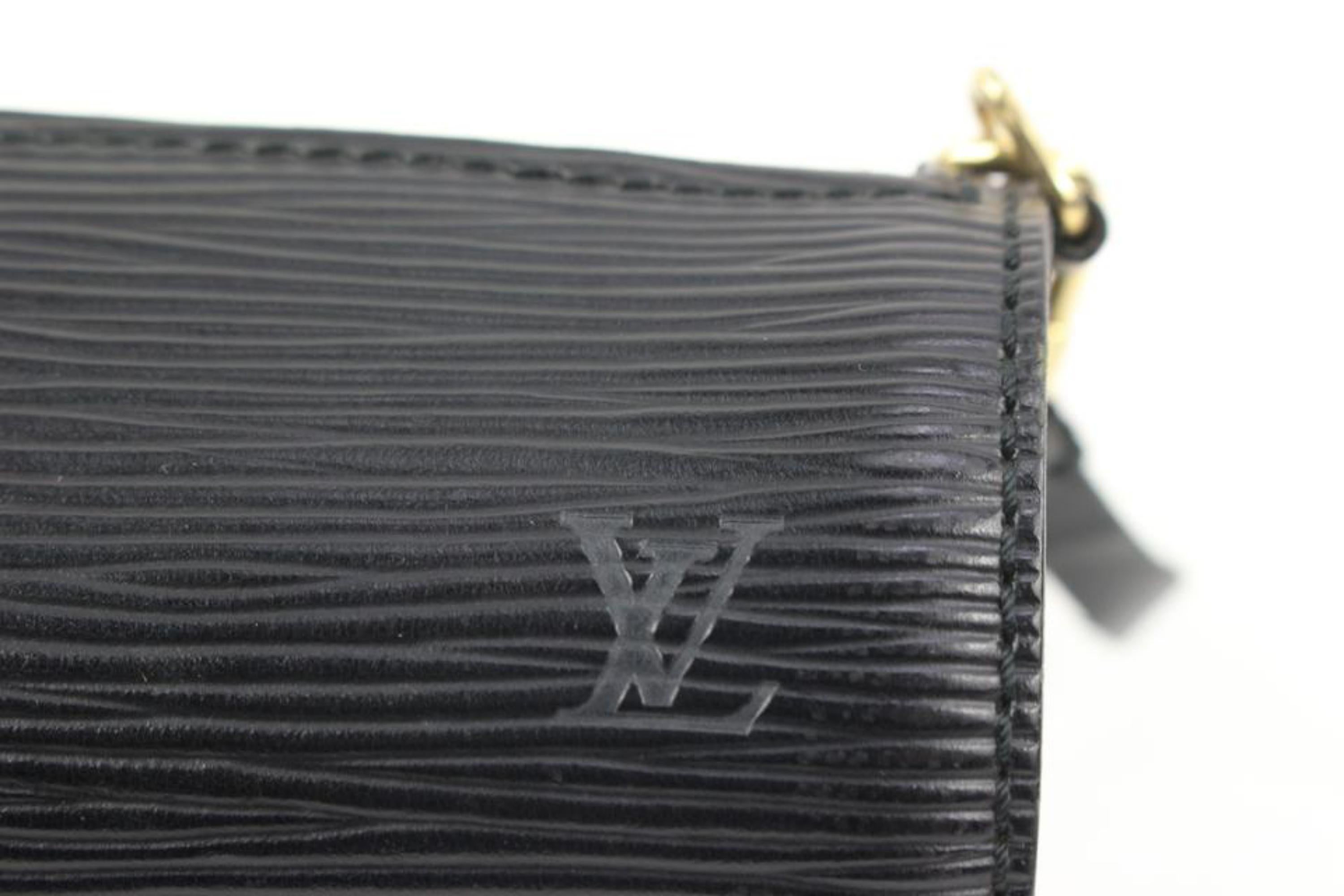 Louis Vuitton Discontinued Black Epi Leather Mini Papillon Pochette Wristlet 125 2