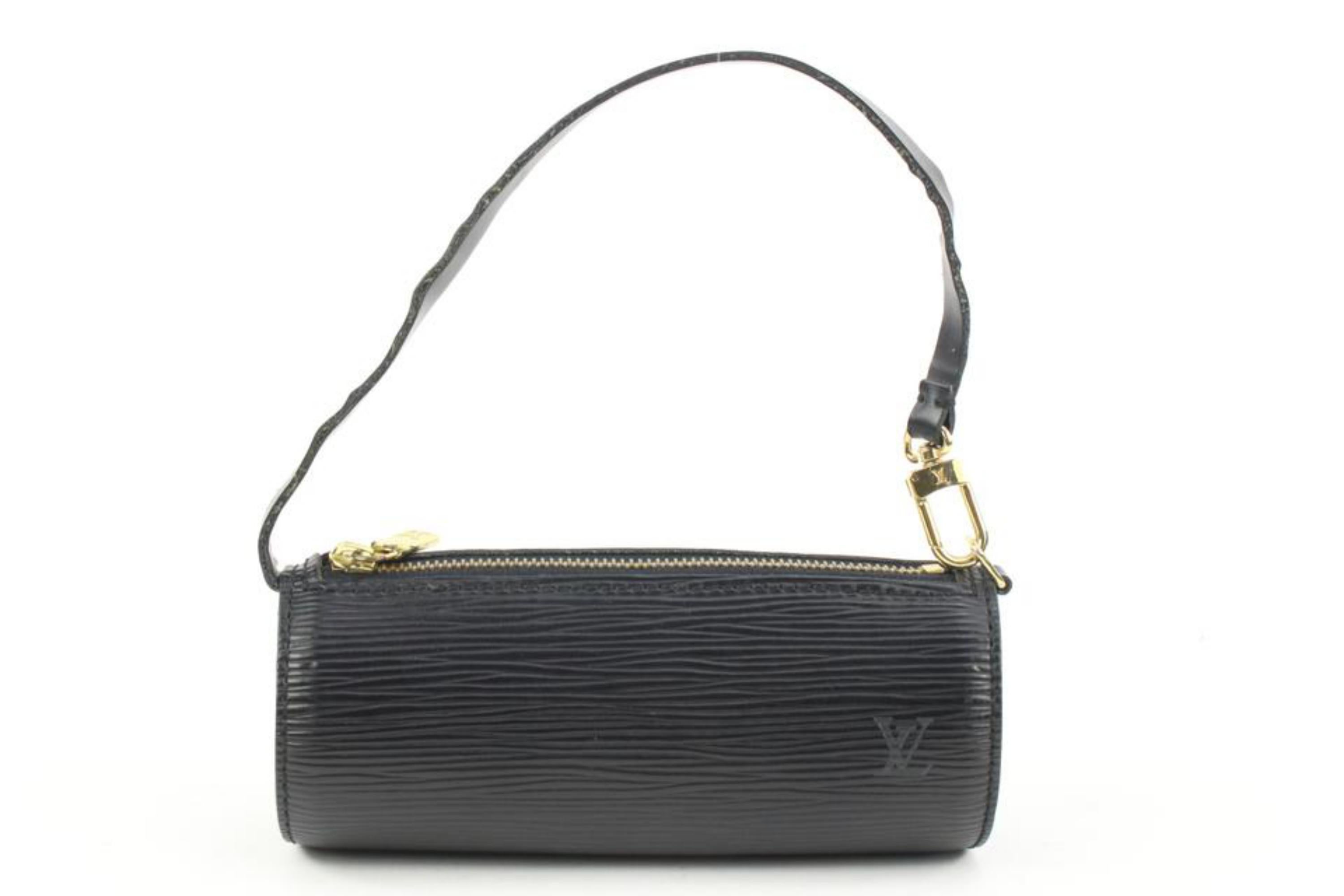 Louis Vuitton Discontinued Black Epi Leather Mini Papillon Pochette Wristlet 125 3