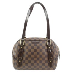 Sac à bandoulière Louis Vuitton modèle Rivington en damier ébène style bowling, s214lv84, discontinué