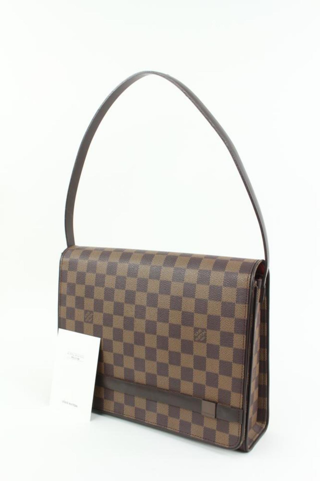 Louis Vuitton Discontinued Damier Ebene Tribeca Carre Flap Shoulder Bag 99lv310s
Date Code/Serial Number: TH0021
Made In: France
Measurements: Length:  11