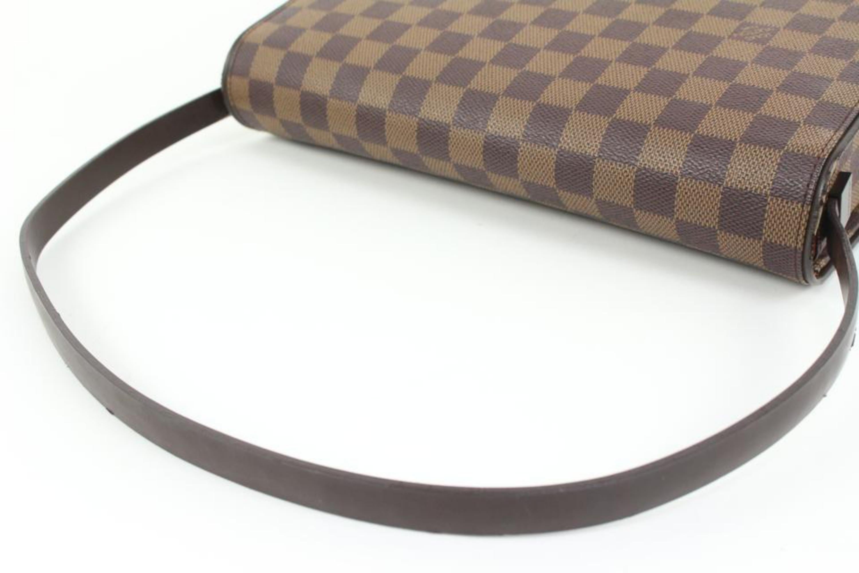 Brown Louis Vuitton Discontinued Damier Ebene Tribeca Carre Flap Shoulder Bag 99lv310s For Sale