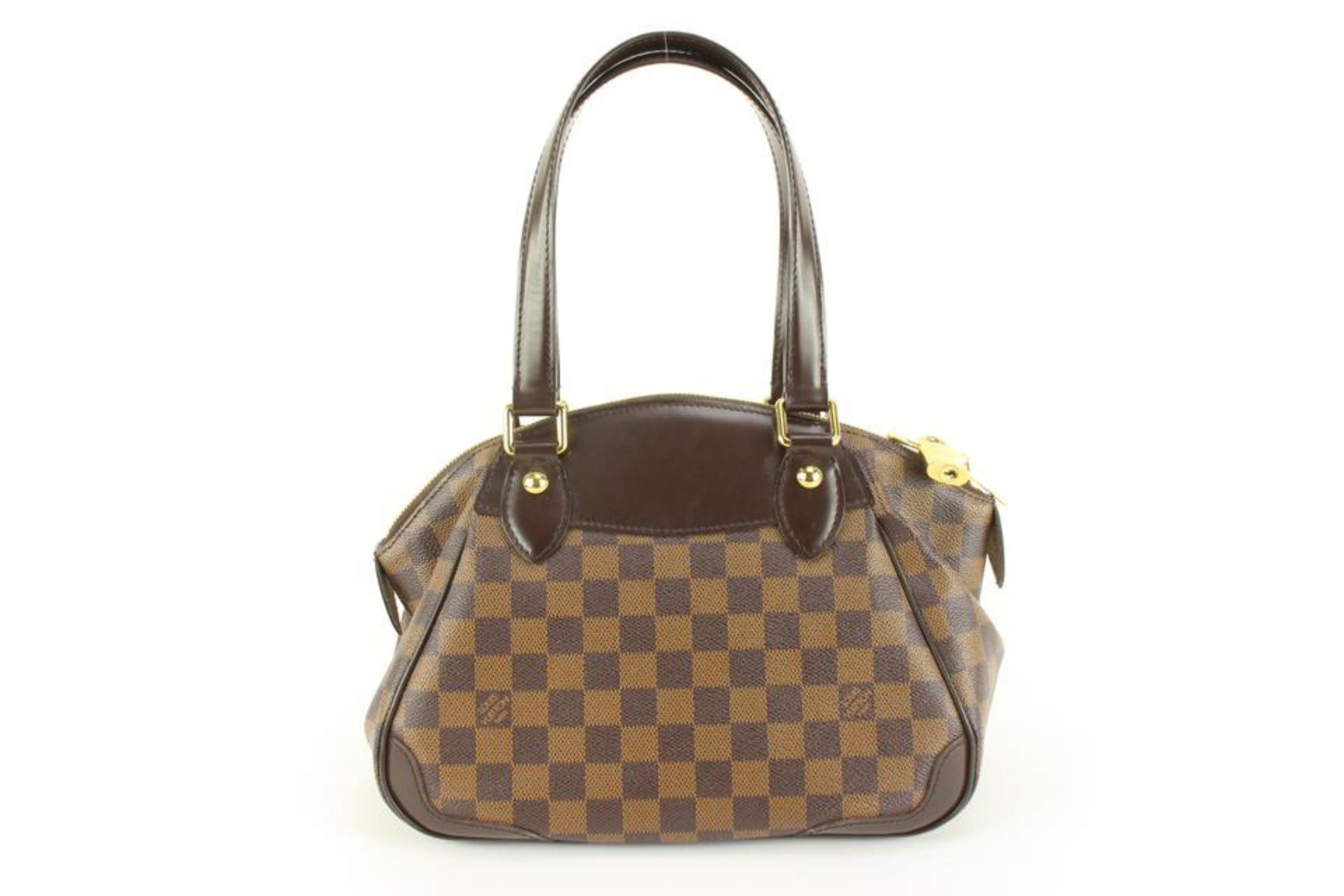 Louis Vuitton Discontinued Damier Ebene Verona PM Bowler Shoulder Bag 20lk53s In Good Condition For Sale In Dix hills, NY