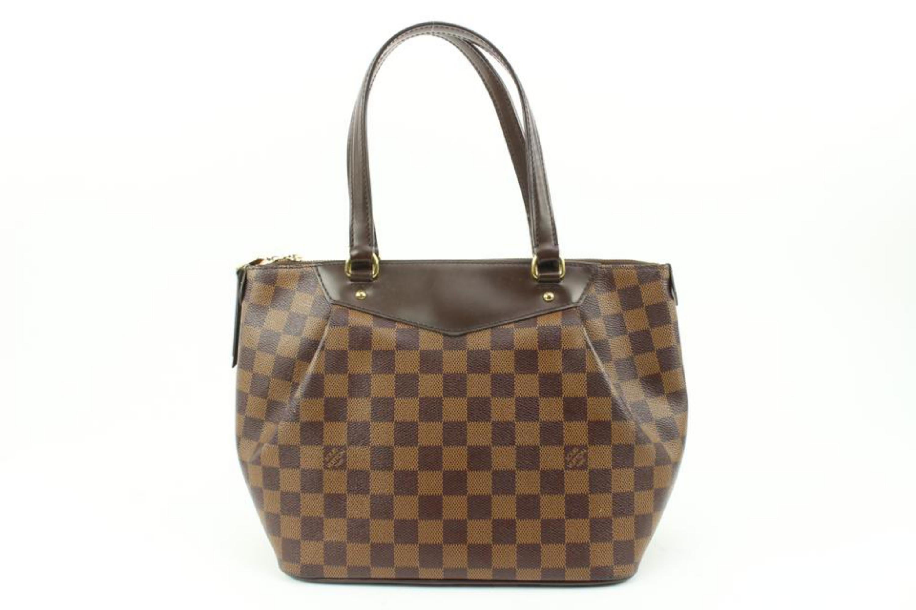 Louis Vuitton Discontinued Damier Ebene Westminster PM Zip Tote Bag s27lv4 For Sale 2