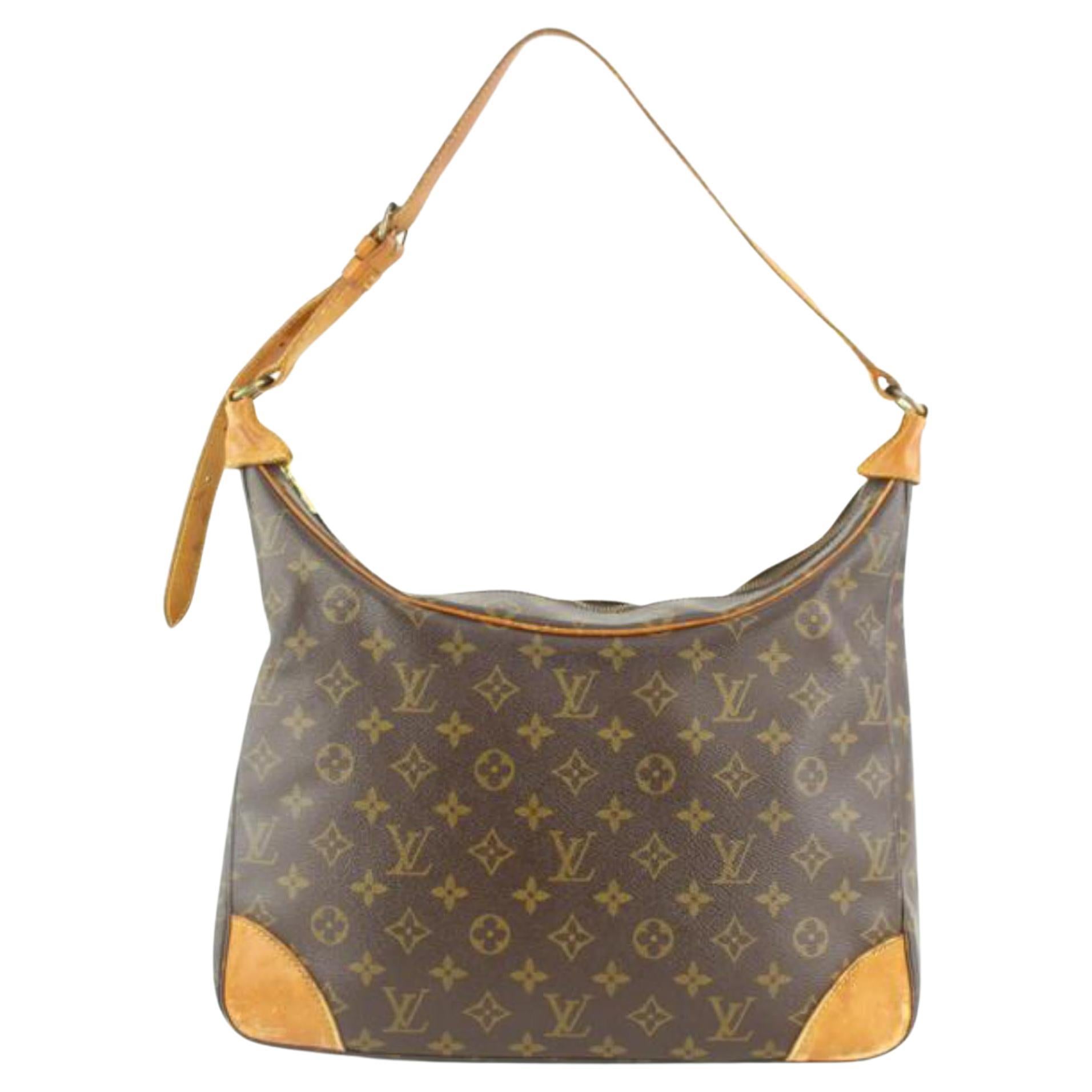 Louis Vuitton Discontinued Monogram Boulogne Zip Hobo Bag 13lv40 For Sale