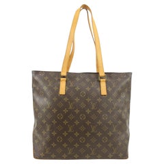 Louis Vuitton Discontinued Monogram Cabas Mezzo Zip Tote Shoulder Bag MM 82lv221