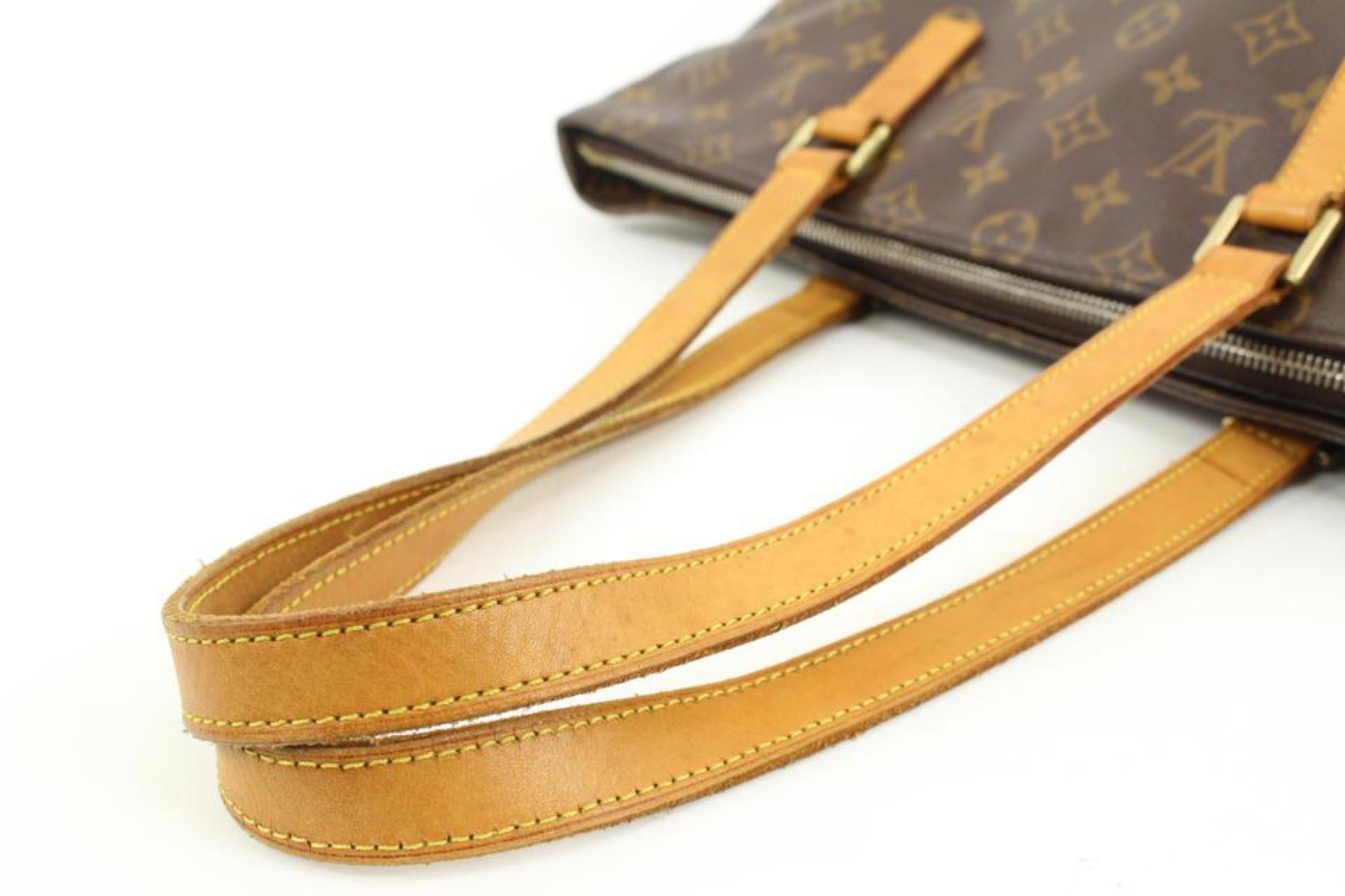Brown Louis Vuitton Discontinued Monogram Cabas Piano Zip Tote Shoulder Bag 84lv221s