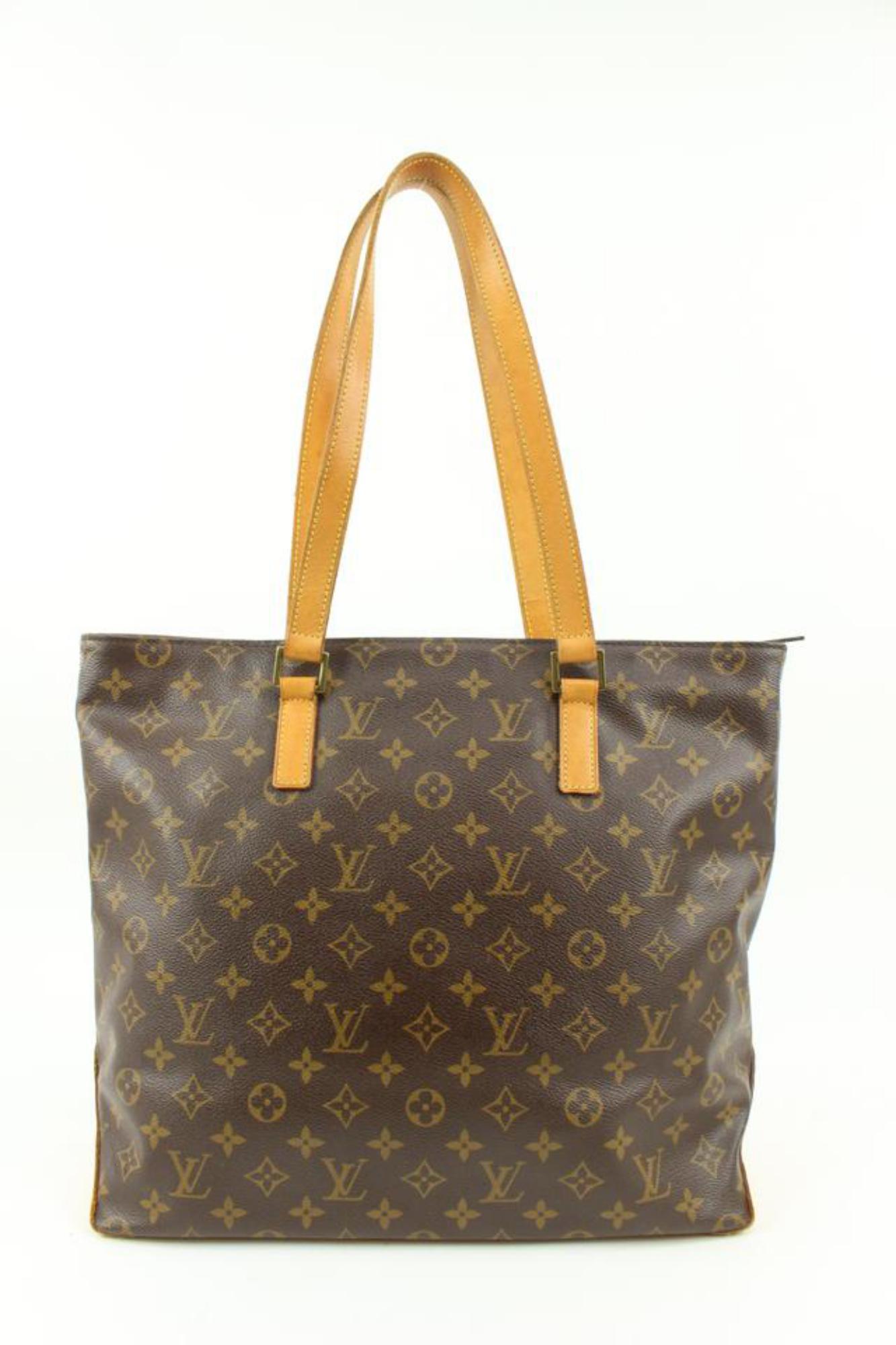 Louis Vuitton Discontinued Monogram Cabas Piano Zip Tote Shoulder Bag 84lv221s In Good Condition In Dix hills, NY
