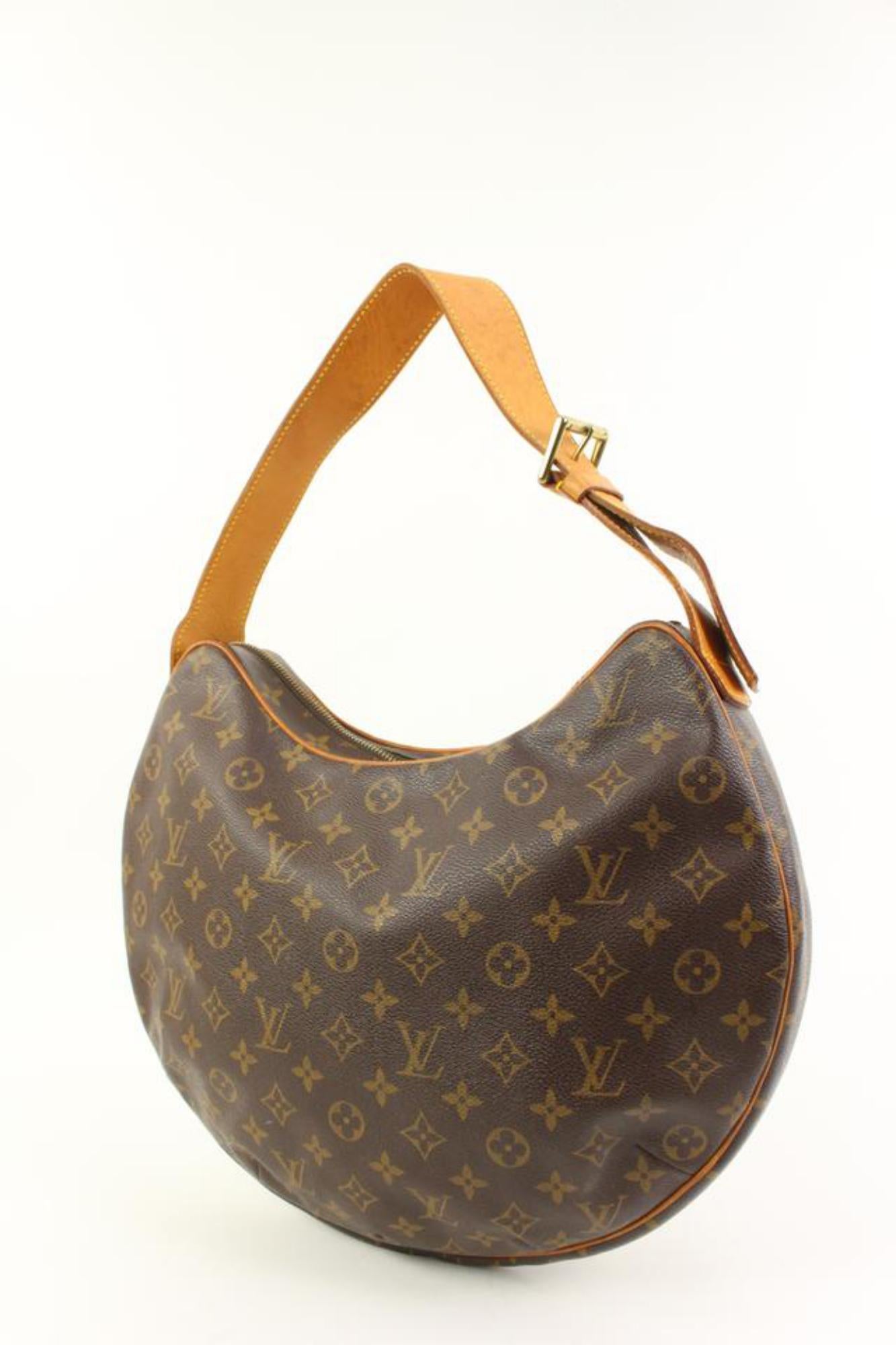 Louis Vuitton Discontinued Monogram Croissant GM Hobo Bag 51lv314s
Date Code/Serial Number: CA0013
Made In: Spain
Measurements: Length:  15