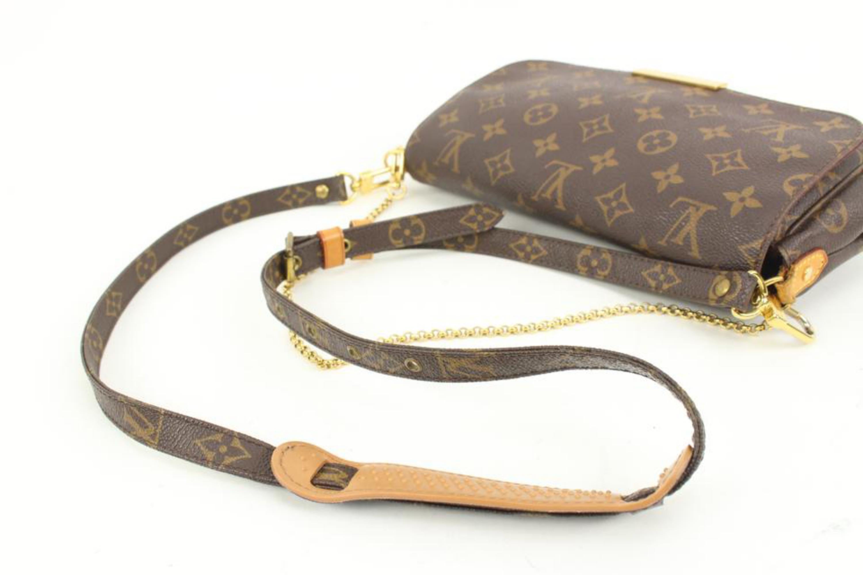 Gray Louis Vuitton Discontinued Monogram Favorite MM Crossbody Flap 2way Bag 45lk10